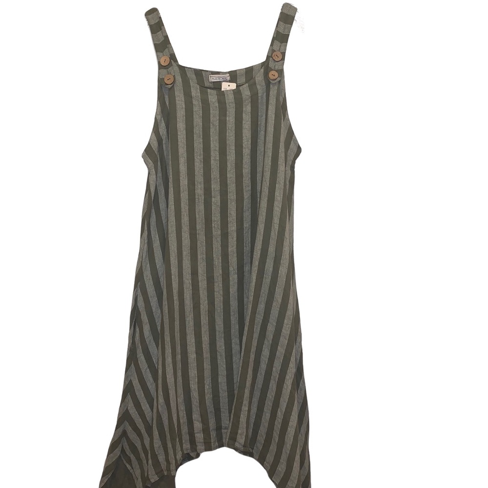 Festival Smock Maxi Dress Italian Striped OS